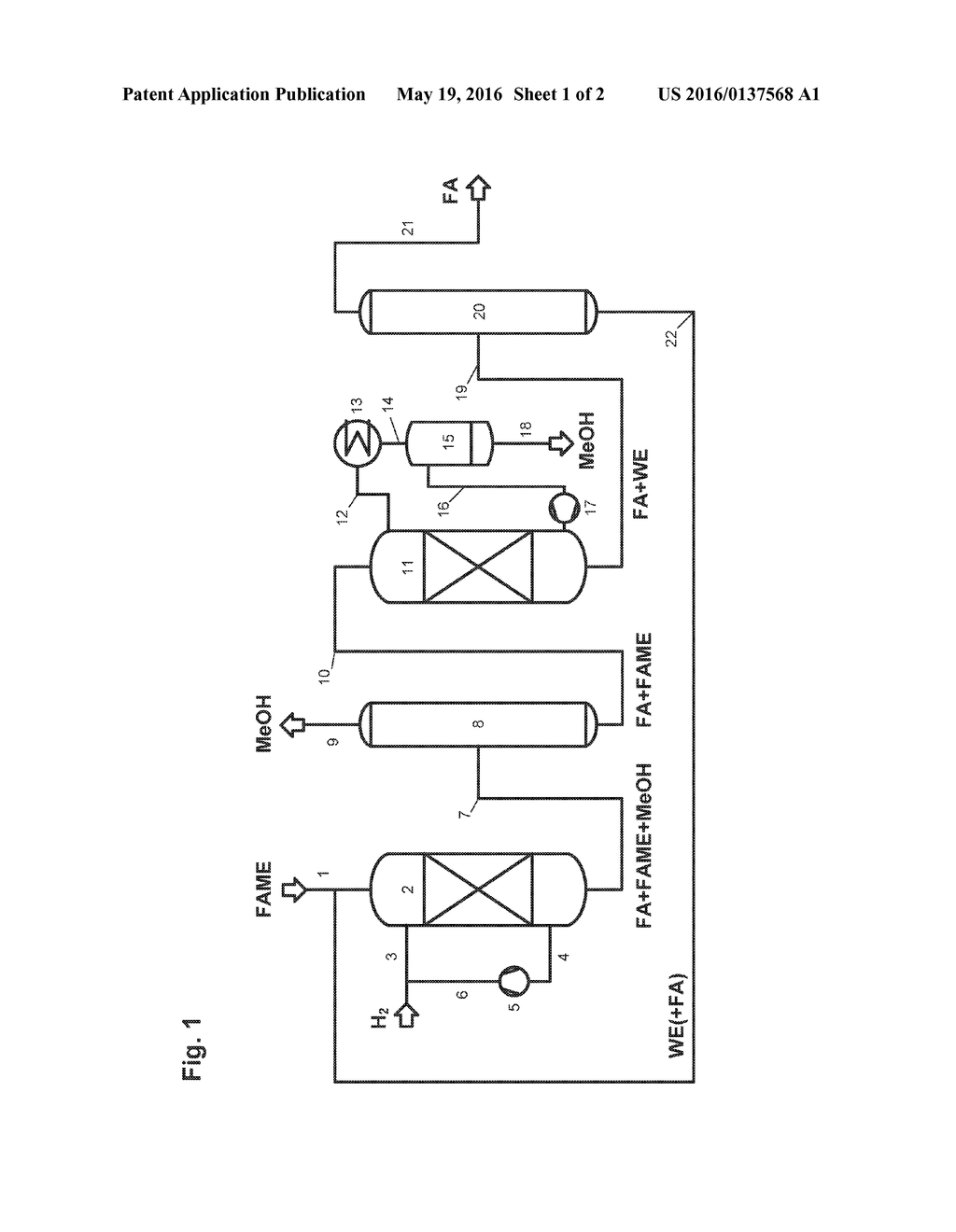 PROCESS FOR PRODUCING FATTY ALCOHOLS FROM FATTY ACID METHYL ESTER - diagram, schematic, and image 02