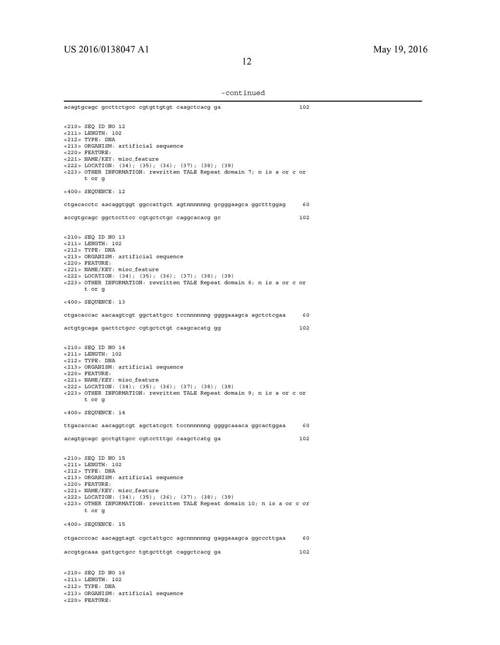 IMPROVED POLYNUCLEOTIDE SEQUENCES ENCODING TALE REPEATS - diagram, schematic, and image 14