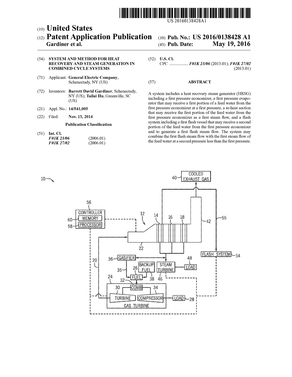 SYSTEM AND METHOD FOR HEAT RECOVERY AND STEAM GENERATION IN COMBINED CYCLE     SYSTEMS - diagram, schematic, and image 01