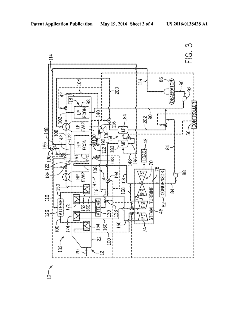 SYSTEM AND METHOD FOR HEAT RECOVERY AND STEAM GENERATION IN COMBINED CYCLE     SYSTEMS - diagram, schematic, and image 04