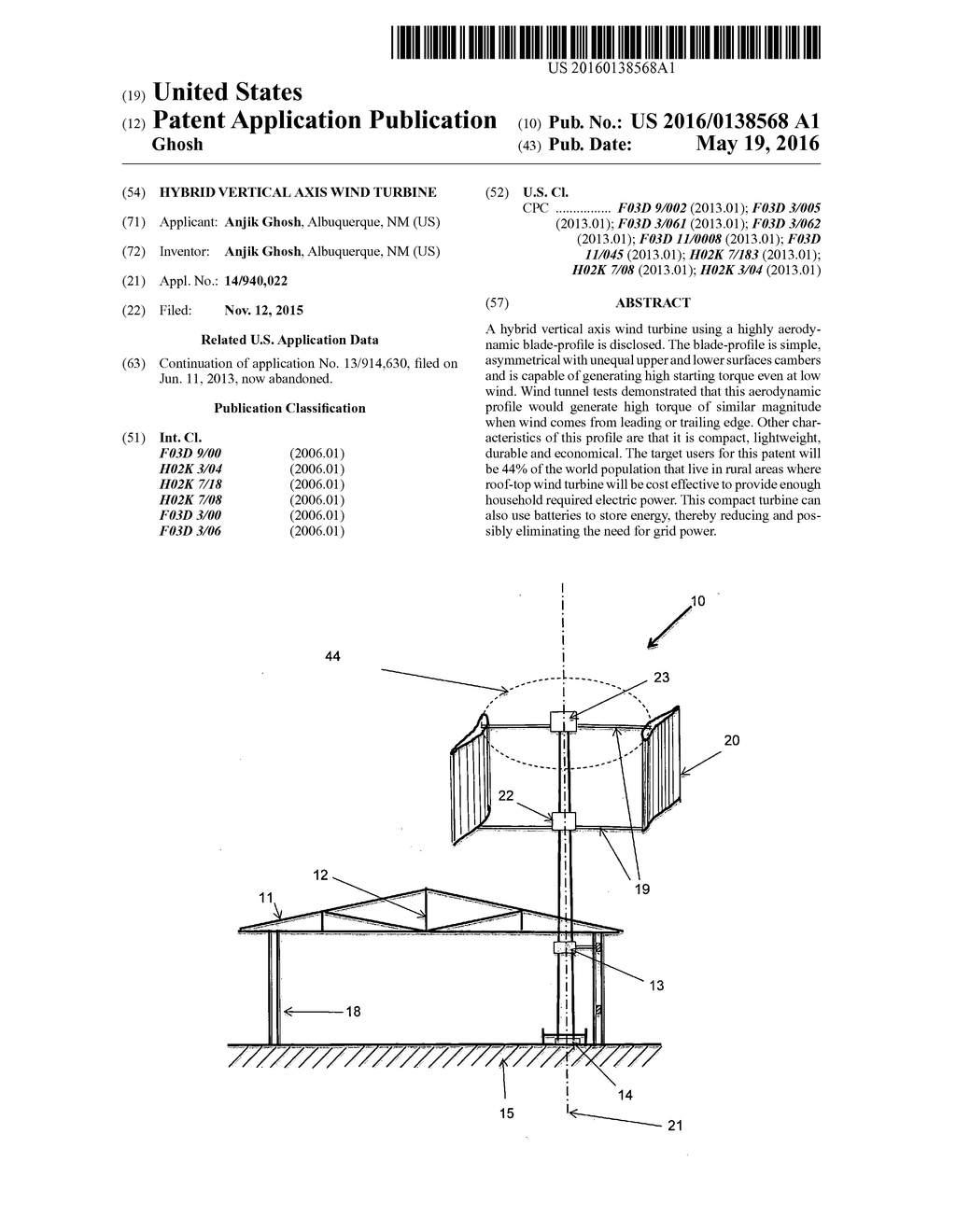 Hybrid Vertical Axis Wind Turbine - diagram, schematic, and image 01