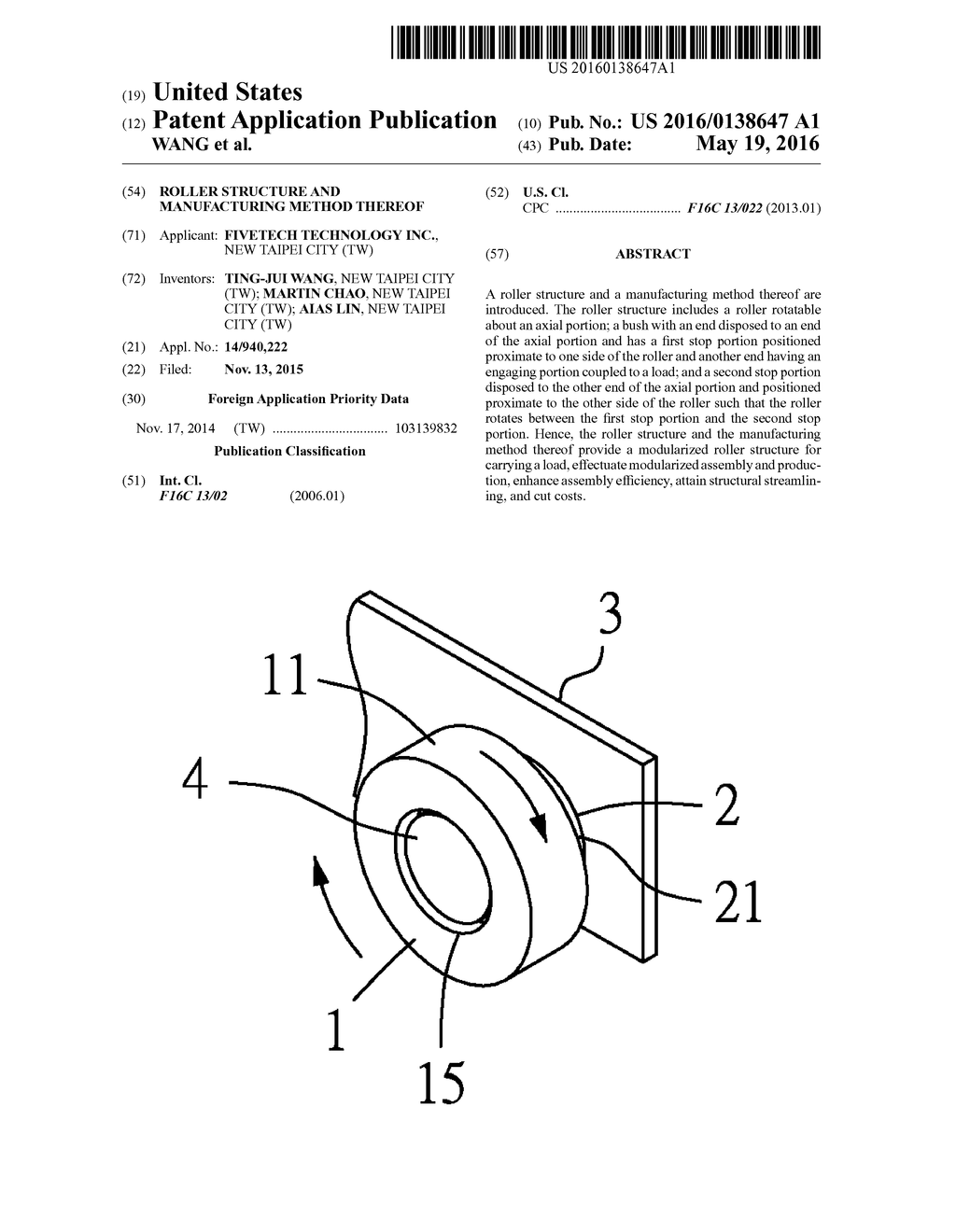 ROLLER STRUCTURE AND MANUFACTURING METHOD THEREOF - diagram, schematic, and image 01