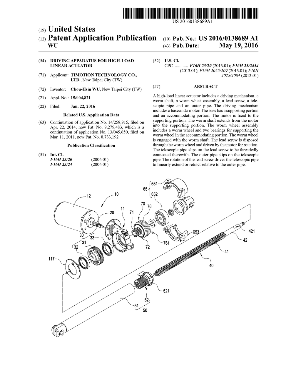 DRIVING APPARATUS FOR HIGH-LOAD LINEAR ACTUATOR - diagram, schematic, and image 01