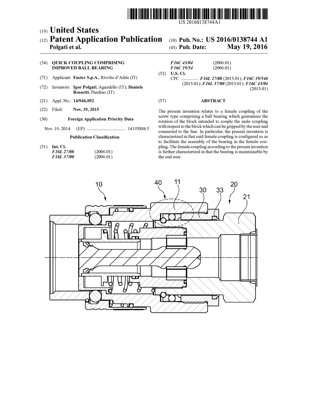 QUICK COUPLING COMPRISING IMPROVED BALL BEARING - diagram, schematic, and image 01