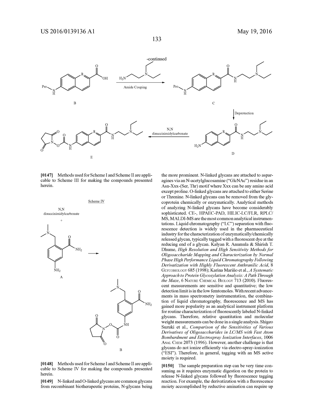 RAPID FLUORESCENCE TAGGING OF GLYCANS AND OTHER BIOMOLECULES WITH ENHANCED     MS SIGNALS - diagram, schematic, and image 136