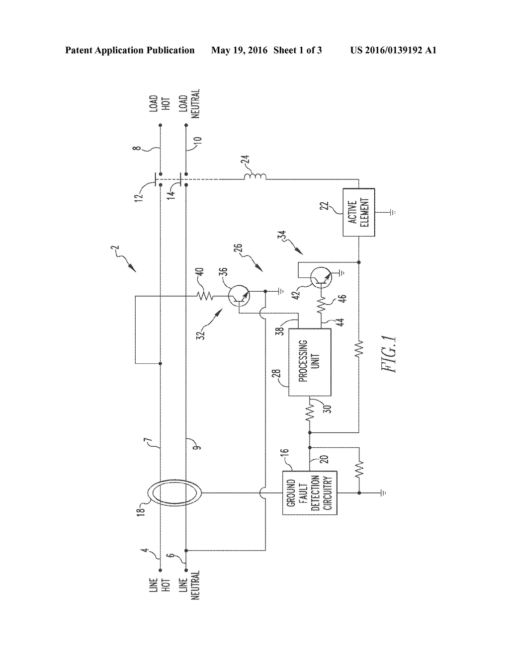 SYSTEM AND METHOD FOR SELF-TESTING A GROUND FAULT CIRCUIT INTERRUPTER - diagram, schematic, and image 02