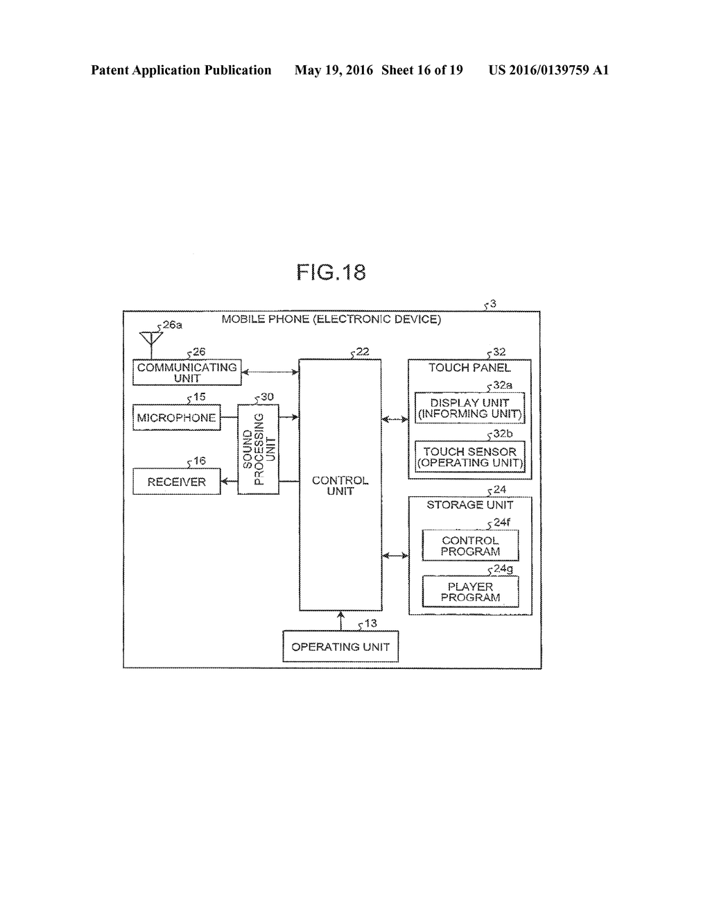 ELECTRONIC DEVICE, INFORMING CONTROL METHOD, AND STORAGE MEDIUM STORING     CONTROL PROGRAM - diagram, schematic, and image 17