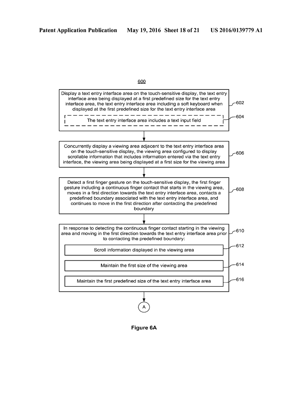 DEVICE, METHOD, AND GRAPHICAL USER INTERFACE FOR RESIZING CONTENT VIEWING     AND TEXT ENTRY INTERFACES - diagram, schematic, and image 19