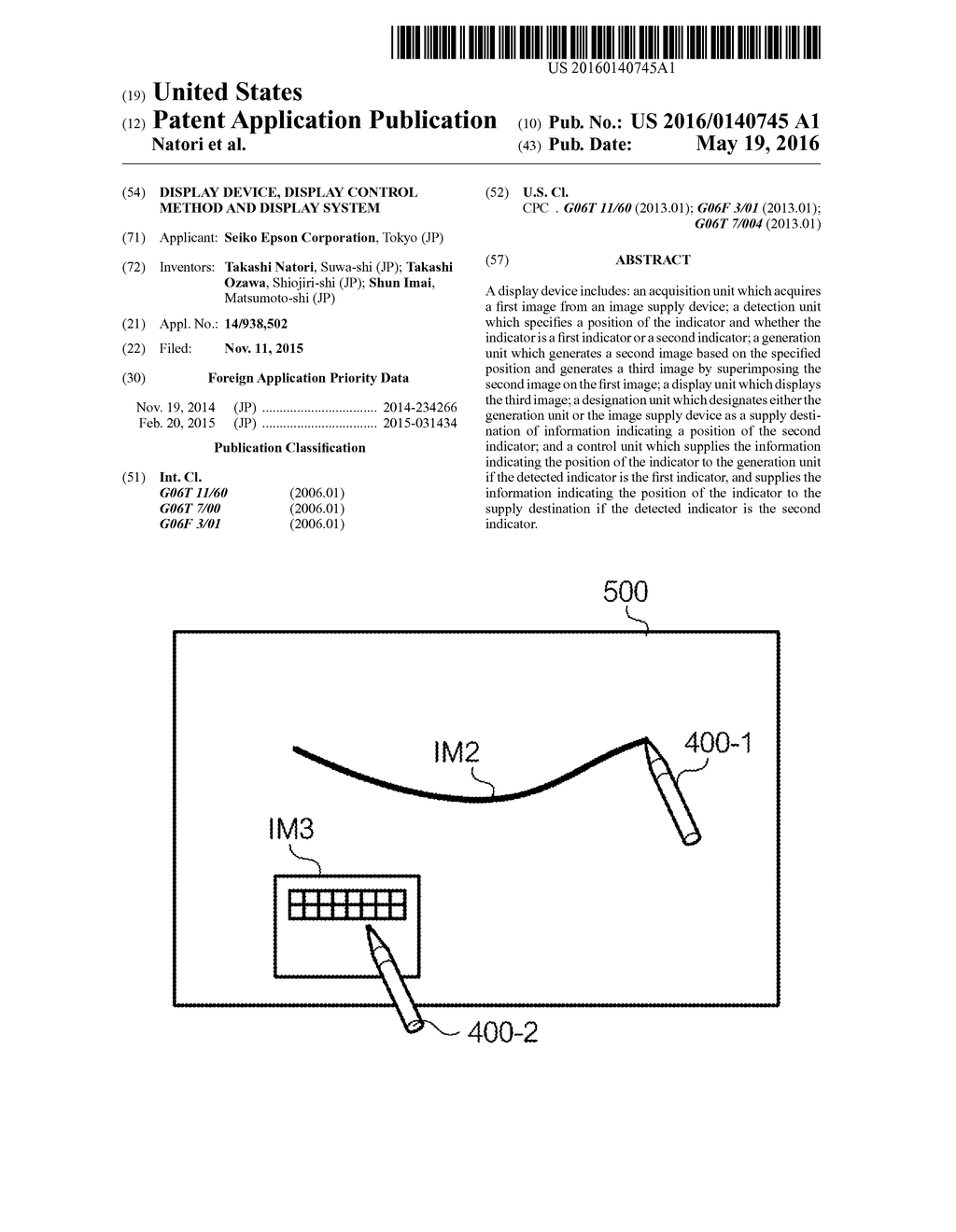 DISPLAY DEVICE, DISPLAY CONTROL METHOD AND DISPLAY SYSTEM - diagram, schematic, and image 01