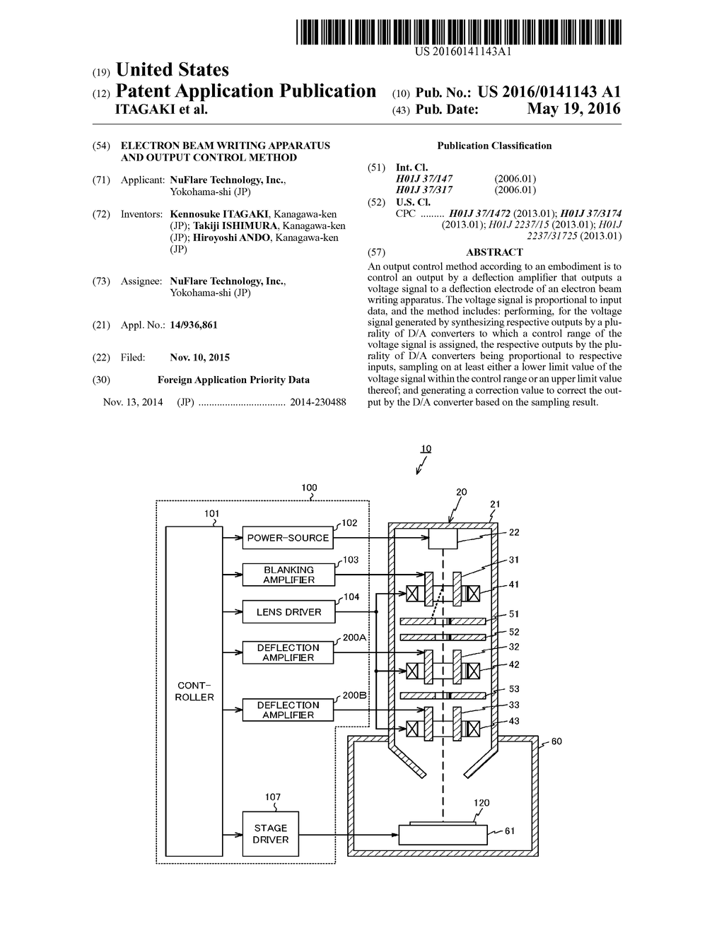 ELECTRON BEAM WRITING APPARATUS AND OUTPUT CONTROL METHOD - diagram, schematic, and image 01