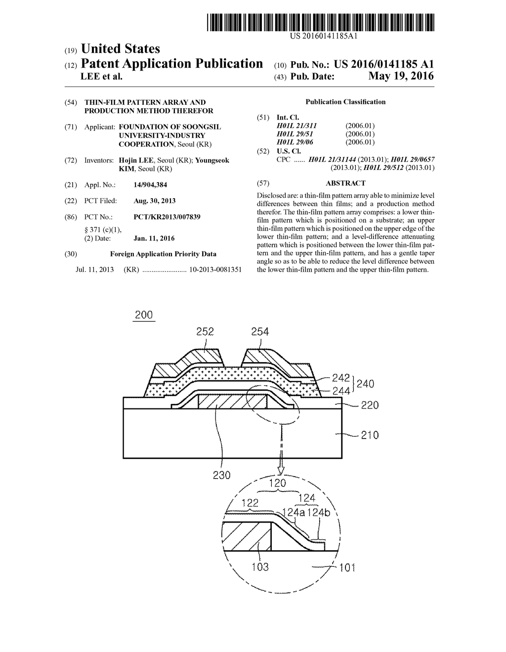 THIN-FILM PATTERN ARRAY AND PRODUCTION METHOD THEREFOR - diagram, schematic, and image 01