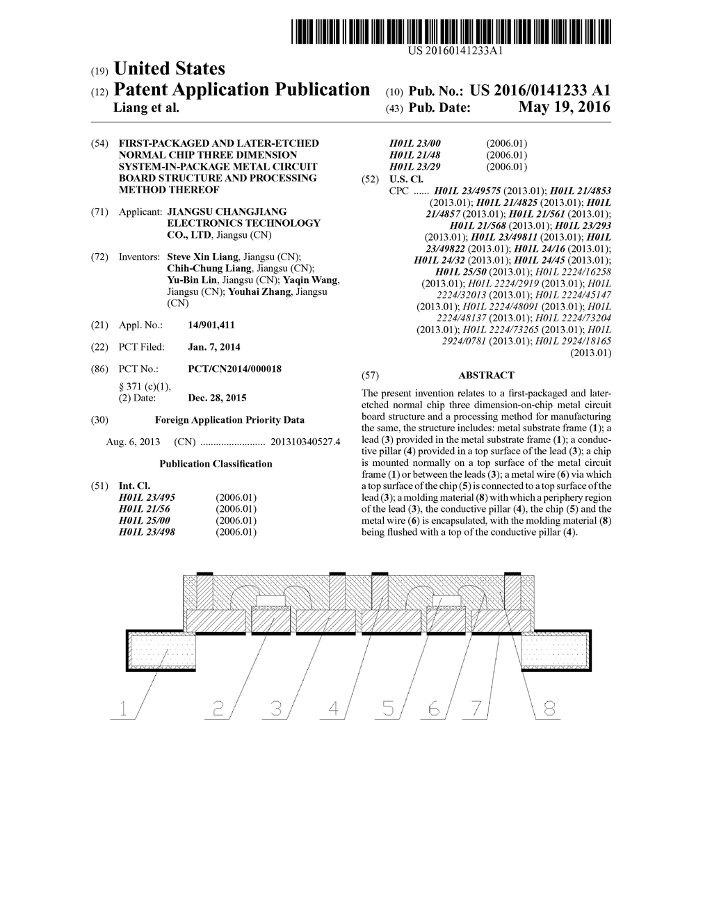 FIRST-PACKAGED AND LATER-ETCHED NORMAL CHIP THREE DIMENSION     SYSTEM-IN-PACKAGE METAL CIRCUIT BOARD STRUCTURE AND PROCESSING METHOD     THEREOF - diagram, schematic, and image 01