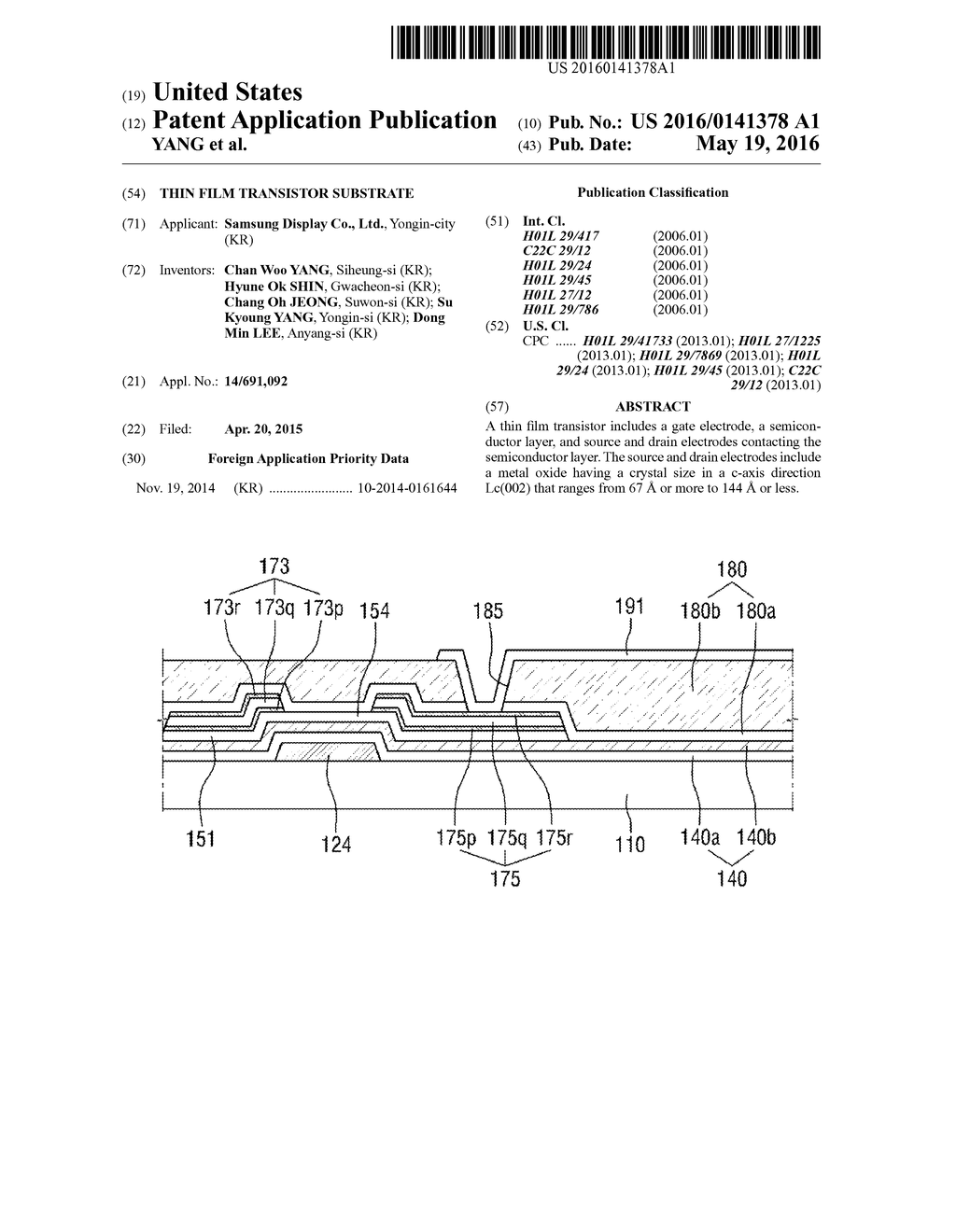 THIN FILM TRANSISTOR SUBSTRATE - diagram, schematic, and image 01