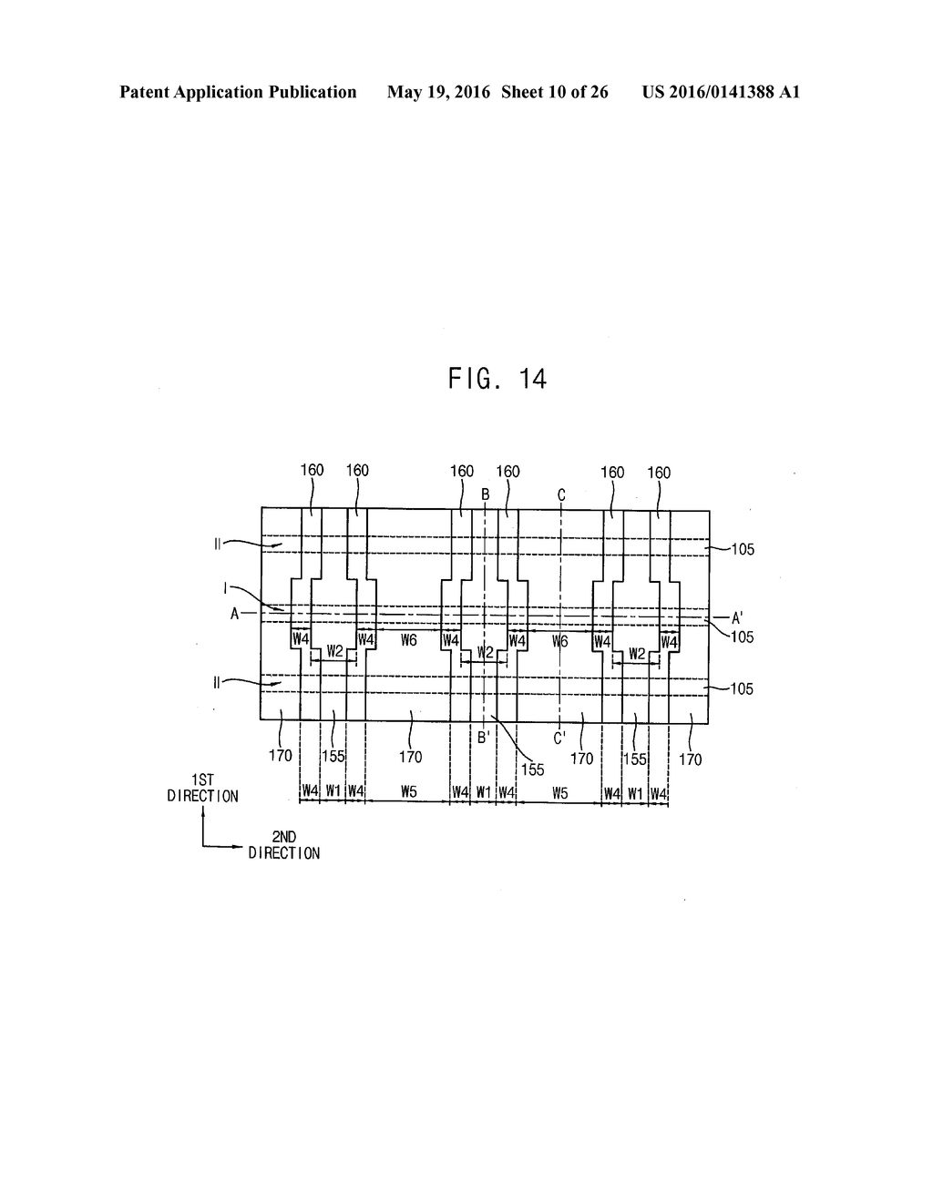 METHODS OF MANUFACTURING SEMICONDUCTOR DEVICES USING MASKS HAVING VARYING     WIDTHS - diagram, schematic, and image 11