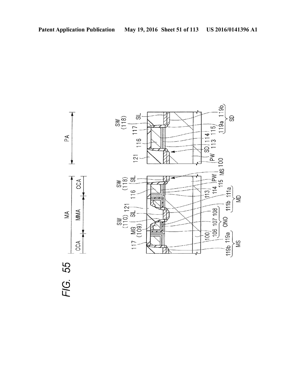 SEMICONDUCTOR DEVICE AND METHOD OF MANUFACTURING SAME - diagram, schematic, and image 52