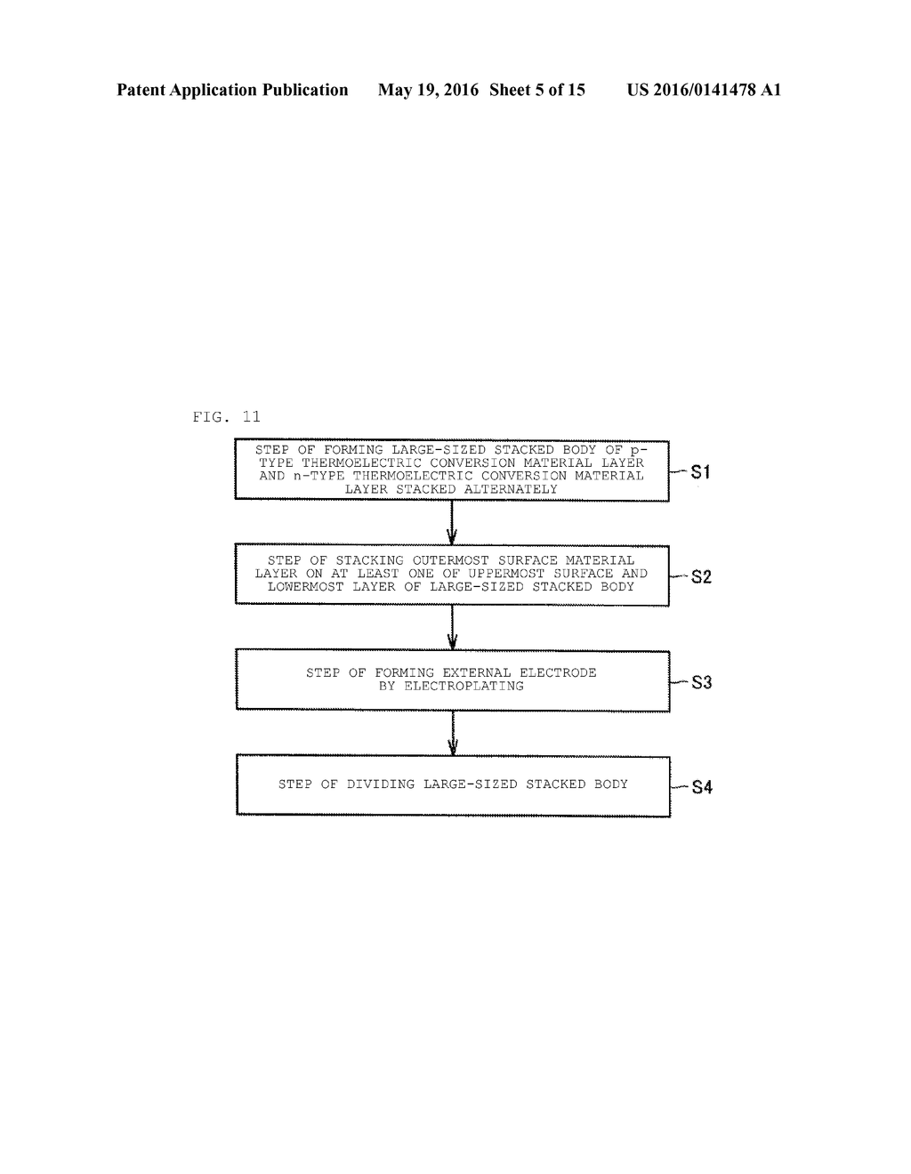 LAMINATED THERMOELECTRIC CONVERSION ELEMENT AND MANUFACTURING METHOD     THEREFOR - diagram, schematic, and image 06