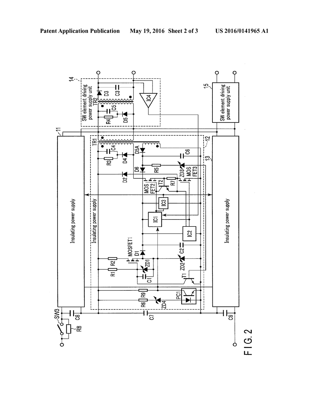 SWITCHING ELEMENT DRIVING POWER SUPPLY CIRCUIT - diagram, schematic, and image 03