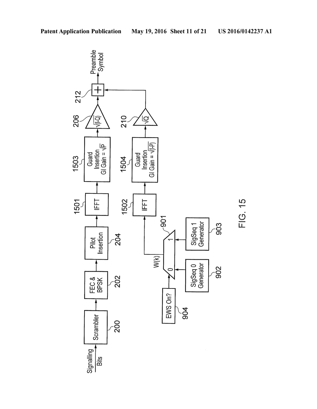 IMPLICIT SIGNALLING IN OFDM PREAMBLE WITH EMBEDDED SIGNATURE SEQUENCE, AND     CYCLIC PREFIX AND POSTFIX AIDED SIGNATURE DETECTION - diagram, schematic, and image 12