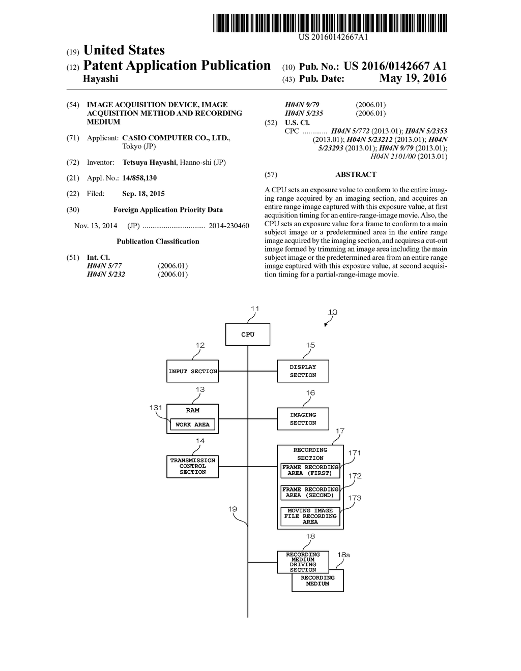 IMAGE ACQUISITION DEVICE, IMAGE ACQUISITION METHOD AND RECORDING MEDIUM - diagram, schematic, and image 01