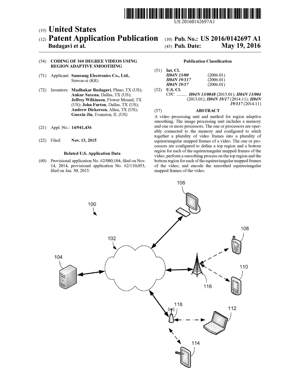 CODING OF 360 DEGREE VIDEOS USING REGION ADAPTIVE SMOOTHING - diagram, schematic, and image 01