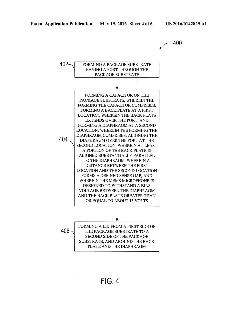 INTEGRATED PACKAGE FORMING WIDE SENSE GAP MICRO ELECTRO-MECHANICAL SYSTEM     MICROPHONE AND METHODOLOGIES FOR FABRICATING THE SAME - diagram, schematic, and image 05