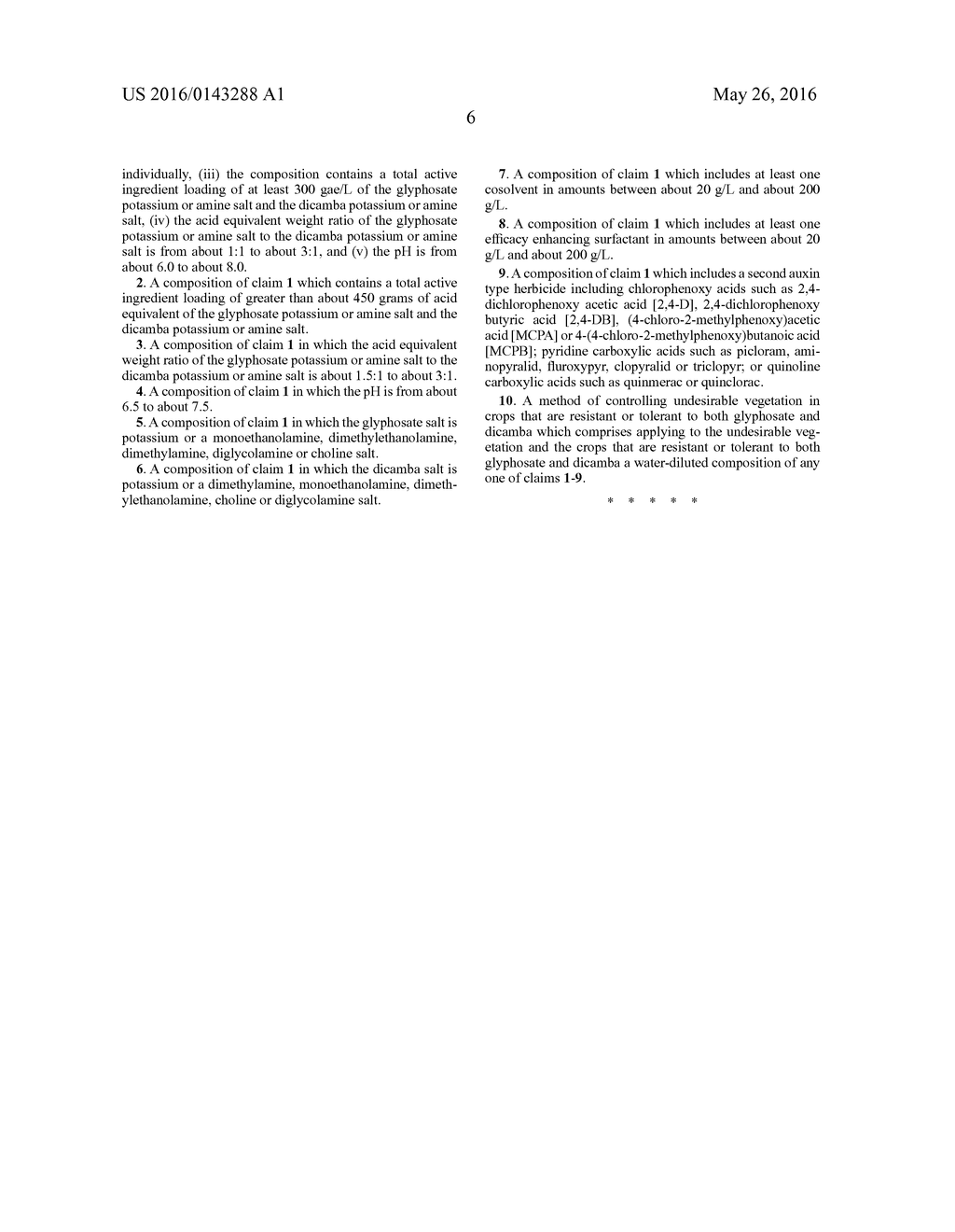 HERBICIDAL CONCENTRATE COMPOSITIONS CONTAINING GLYPHOSATE AND DICAMBA     SALTS - diagram, schematic, and image 07