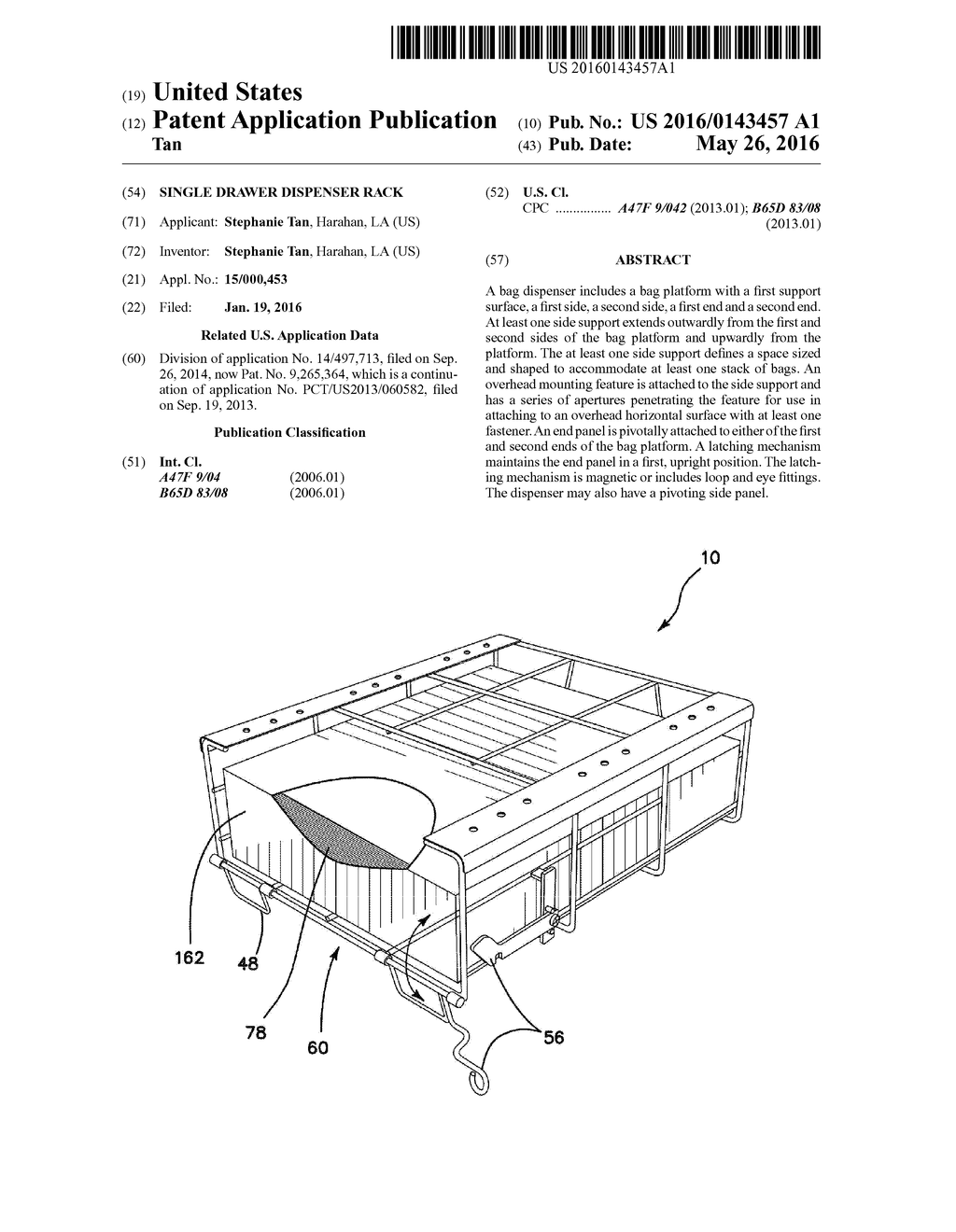 SINGLE DRAWER DISPENSER RACK - diagram, schematic, and image 01