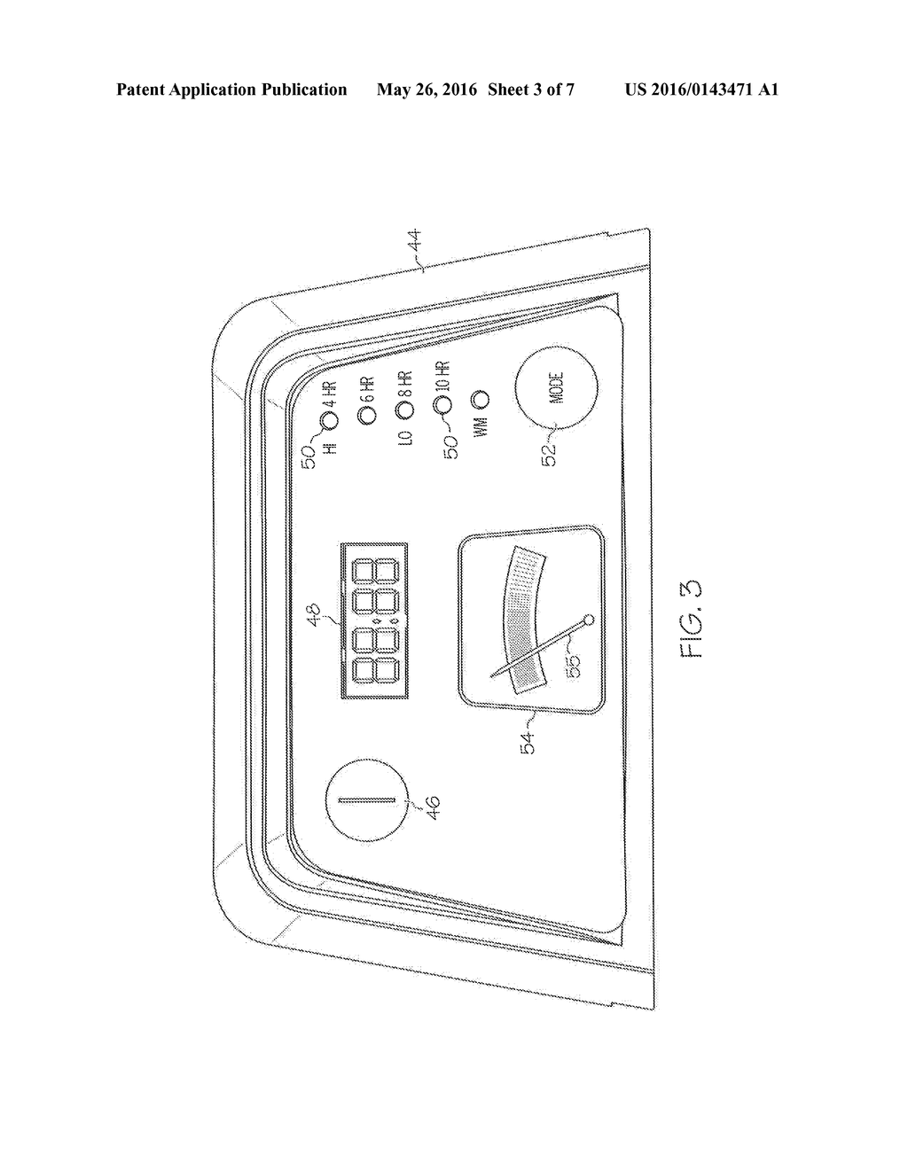 Slow cooker with thermometer for indicating a temperature condition of the     food in the cooking vessel - diagram, schematic, and image 04