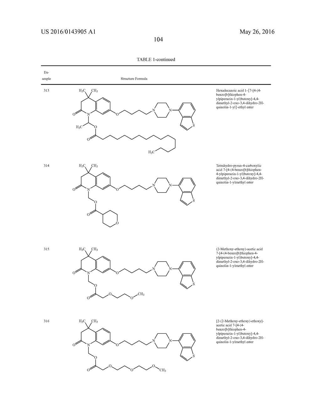 PIPERAZINE-SUBSTITUTED BENZOTHIOPHENE DERIVATIVES AS ANTIPSYCHOTIC AGENTS - diagram, schematic, and image 106