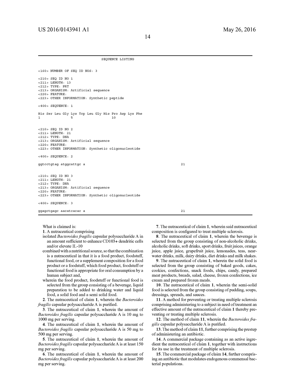 NUTRACEUTICAL COMPOSITION AND METHODS FOR PREVENTING OR TREATING MULTIPLE     SCLEROSIS - diagram, schematic, and image 19