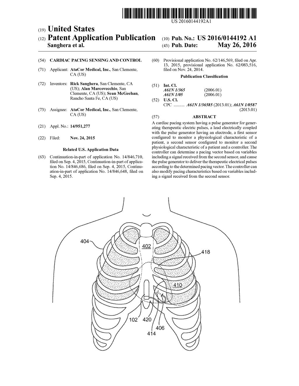 CARDIAC PACING SENSING AND CONTROL - diagram, schematic, and image 01