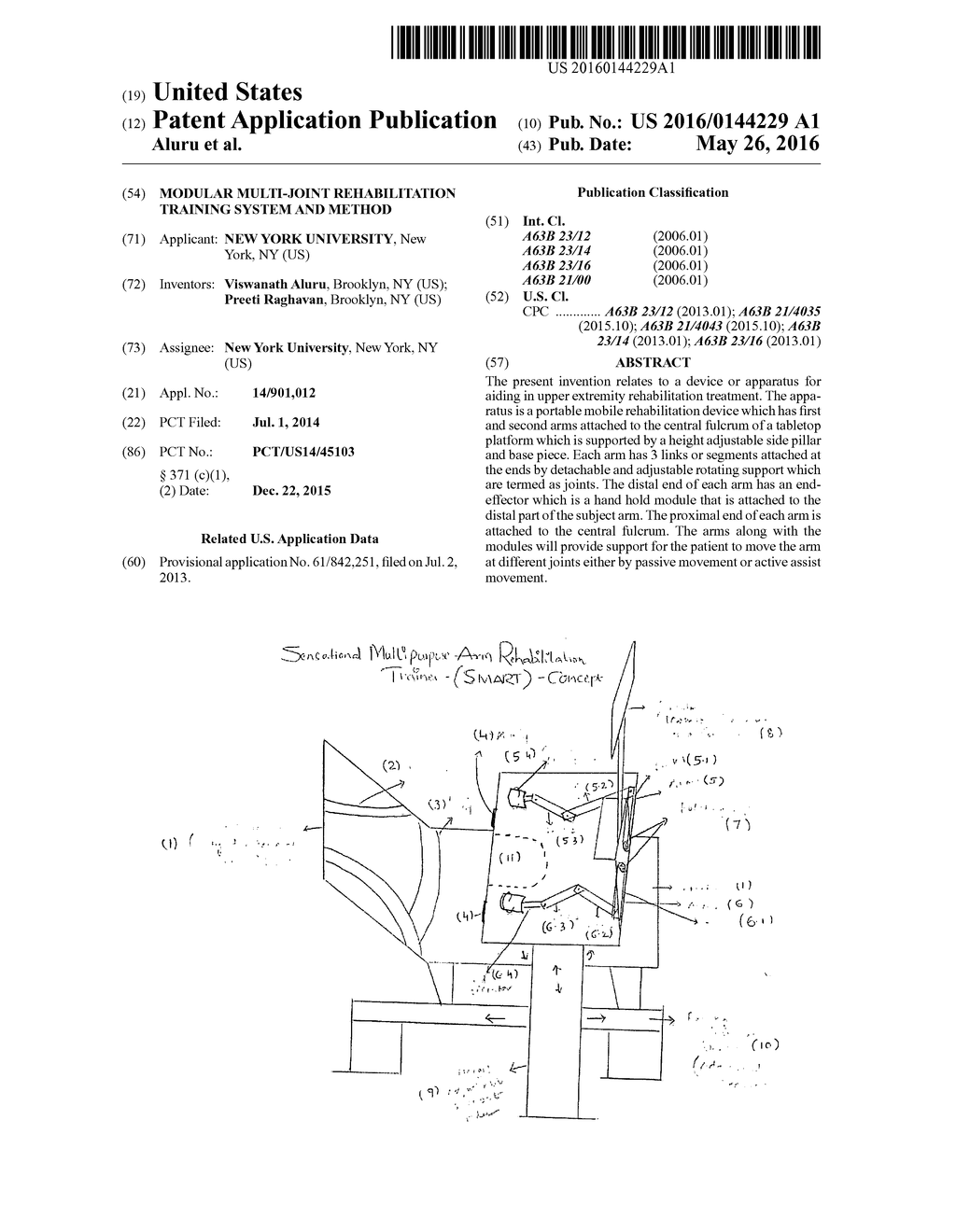 MODULAR MULTI-JOINT REHABILITATION TRAINING SYSTEM AND METHOD - diagram, schematic, and image 01