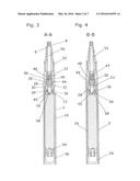 METERING DISPENSER FOR DISCHARGING AN IN PARTICULAR PASTY OR VISCOUS     MATERIAL, SUCH AS COSMETIC CREAM, ADHESIVE, AND THE LIKE diagram and image