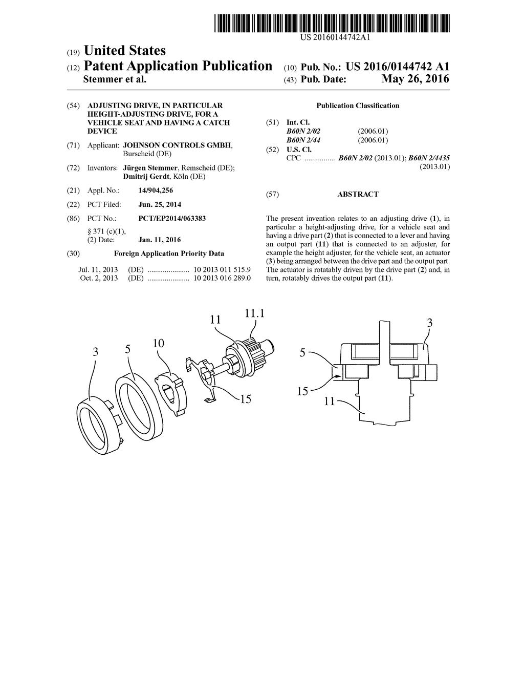 ADJUSTING DRIVE, IN PARTICULAR HEIGHT-ADJUSTING DRIVE, FOR A VEHICLE SEAT     AND HAVING A CATCH DEVICE - diagram, schematic, and image 01