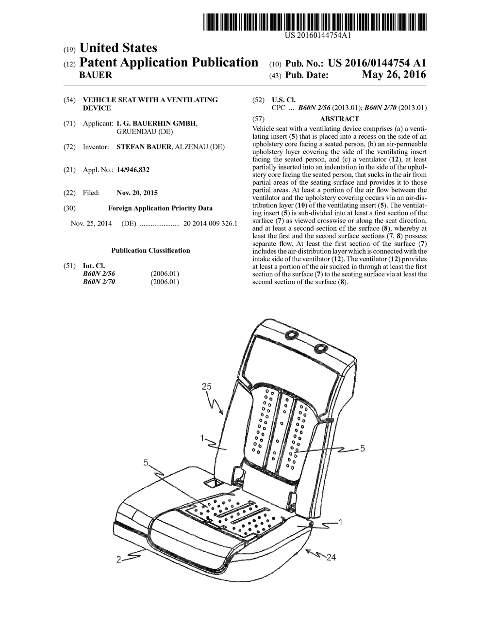 VEHICLE SEAT WITH A VENTILATING DEVICE - diagram, schematic, and image 01