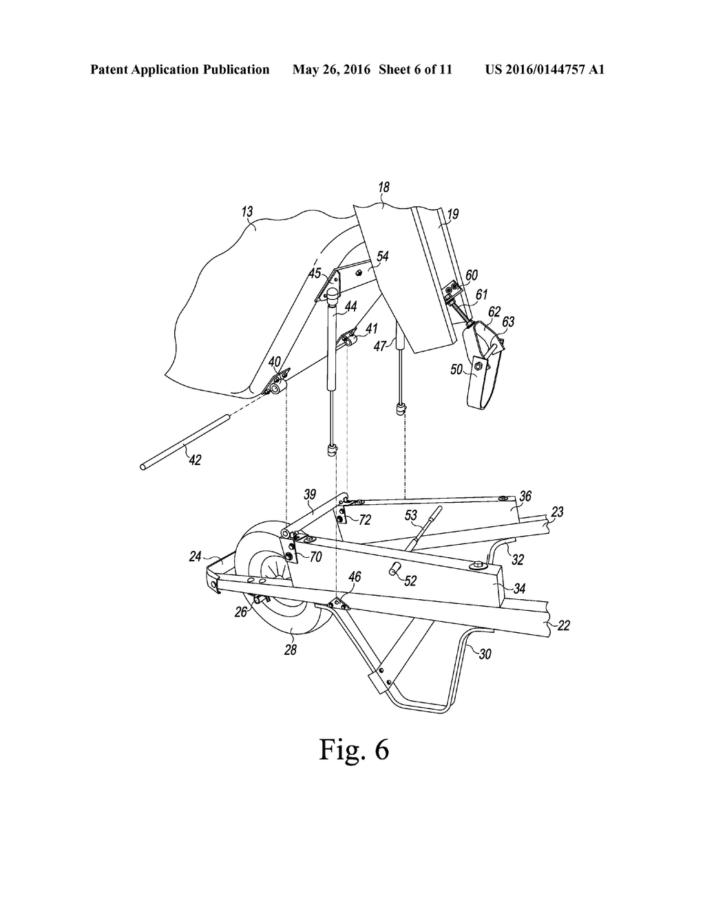 Two-Wheeled Transporter With An Assisted Lift Dumping Barrow - diagram, schematic, and image 07