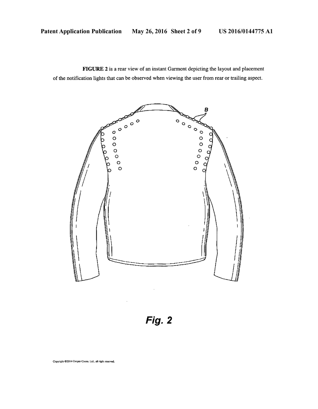 GARMENT WITH INTEGRATED NOTIFICATION LIGHTS FOR TURNING, BRAKING, HAZARD     AND EMERGENCY THAT COMMUNICATES WITH A VEHICLE WIRELESS PROTOCOL - diagram, schematic, and image 03