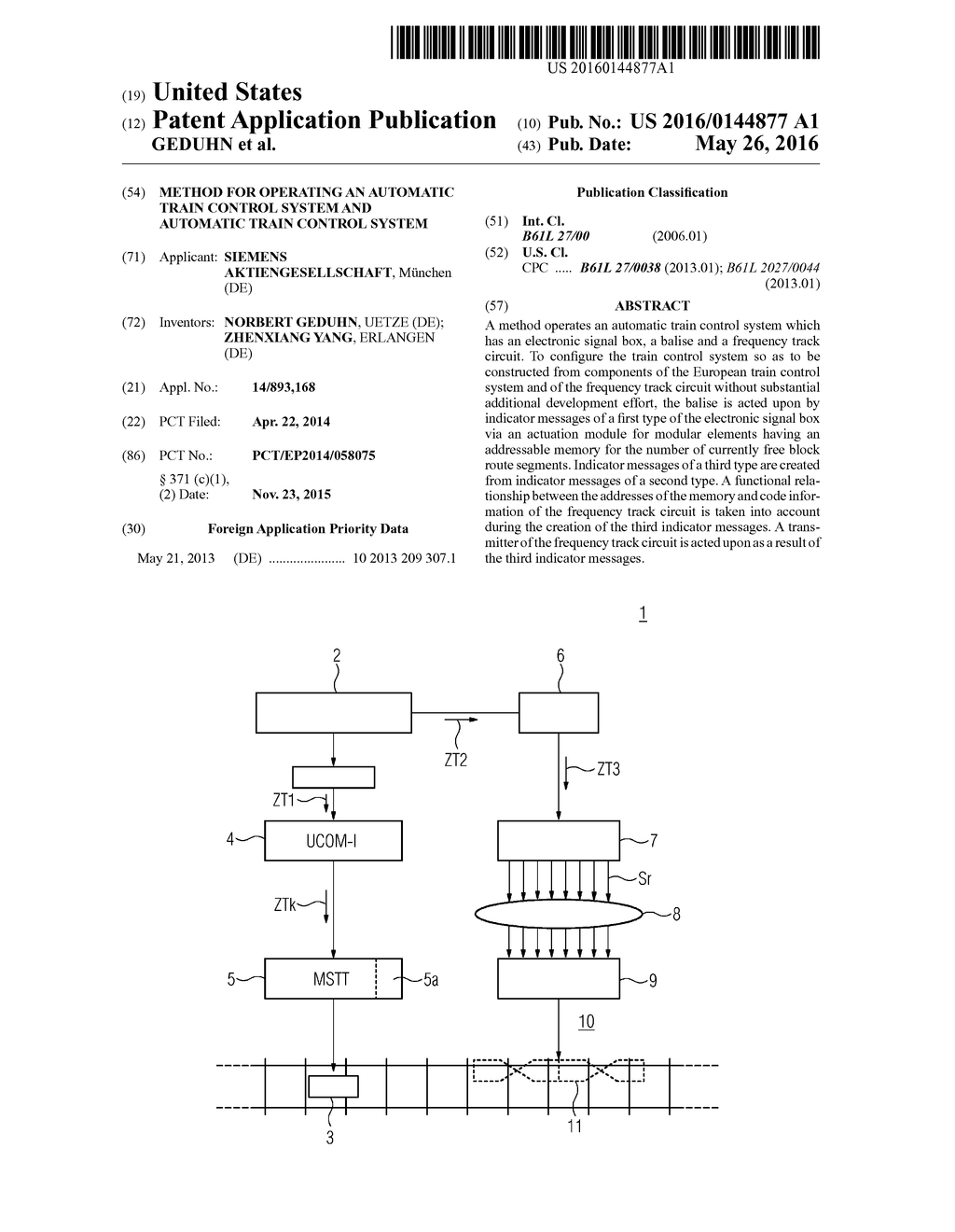 METHOD FOR OPERATING AN AUTOMATIC TRAIN CONTROL SYSTEM AND AUTOMATIC TRAIN     CONTROL SYSTEM - diagram, schematic, and image 01