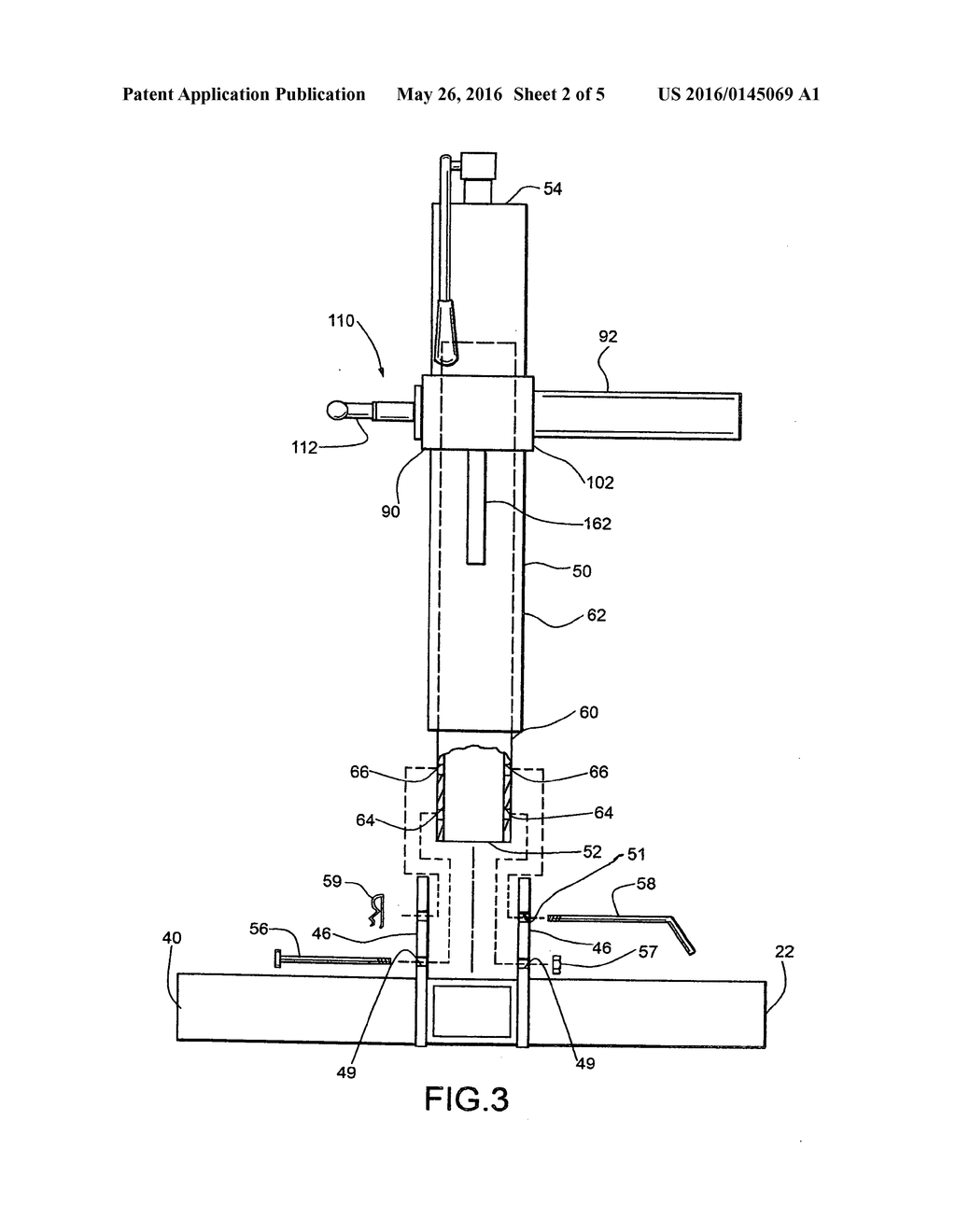 Apparatus for lifting and supporting an item for holding windable material - diagram, schematic, and image 03