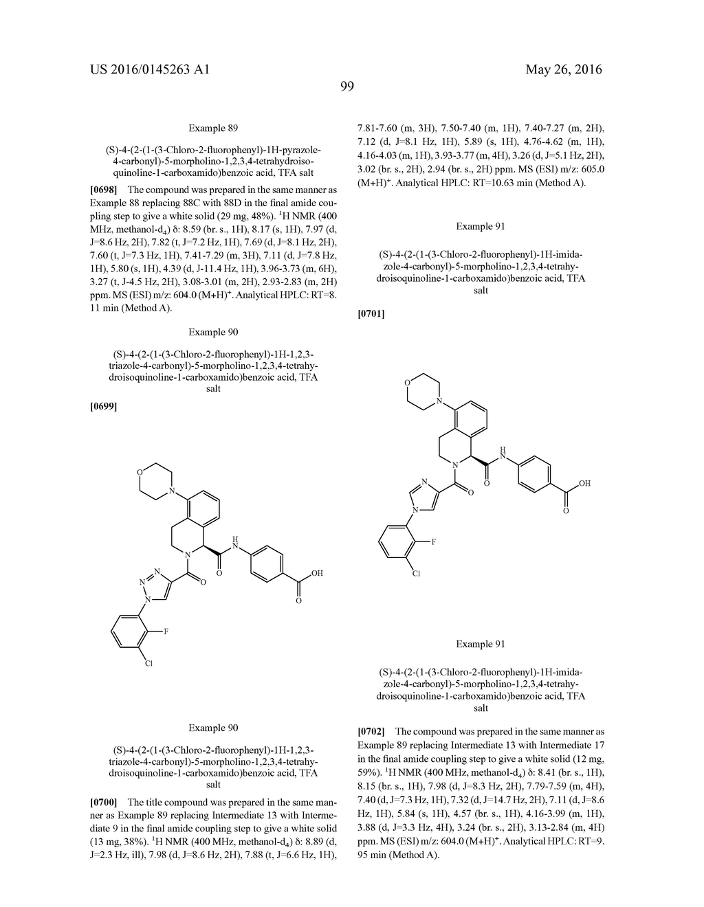 TETRAHYDROISOQUINOLINES CONTAINING SUBSTITUTED AZOLES AS FACTOR XIA     INHIBITORS - diagram, schematic, and image 100