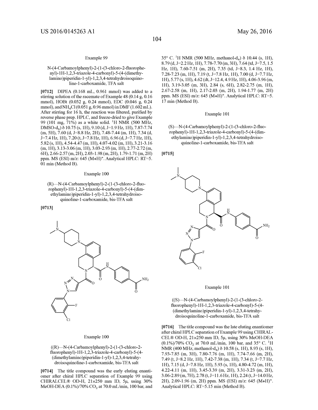 TETRAHYDROISOQUINOLINES CONTAINING SUBSTITUTED AZOLES AS FACTOR XIA     INHIBITORS - diagram, schematic, and image 105