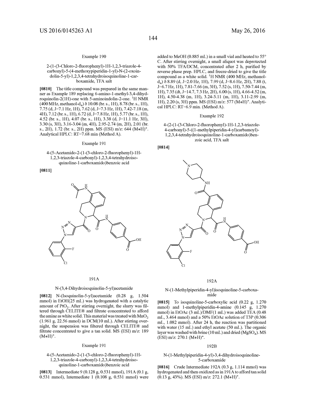 TETRAHYDROISOQUINOLINES CONTAINING SUBSTITUTED AZOLES AS FACTOR XIA     INHIBITORS - diagram, schematic, and image 145