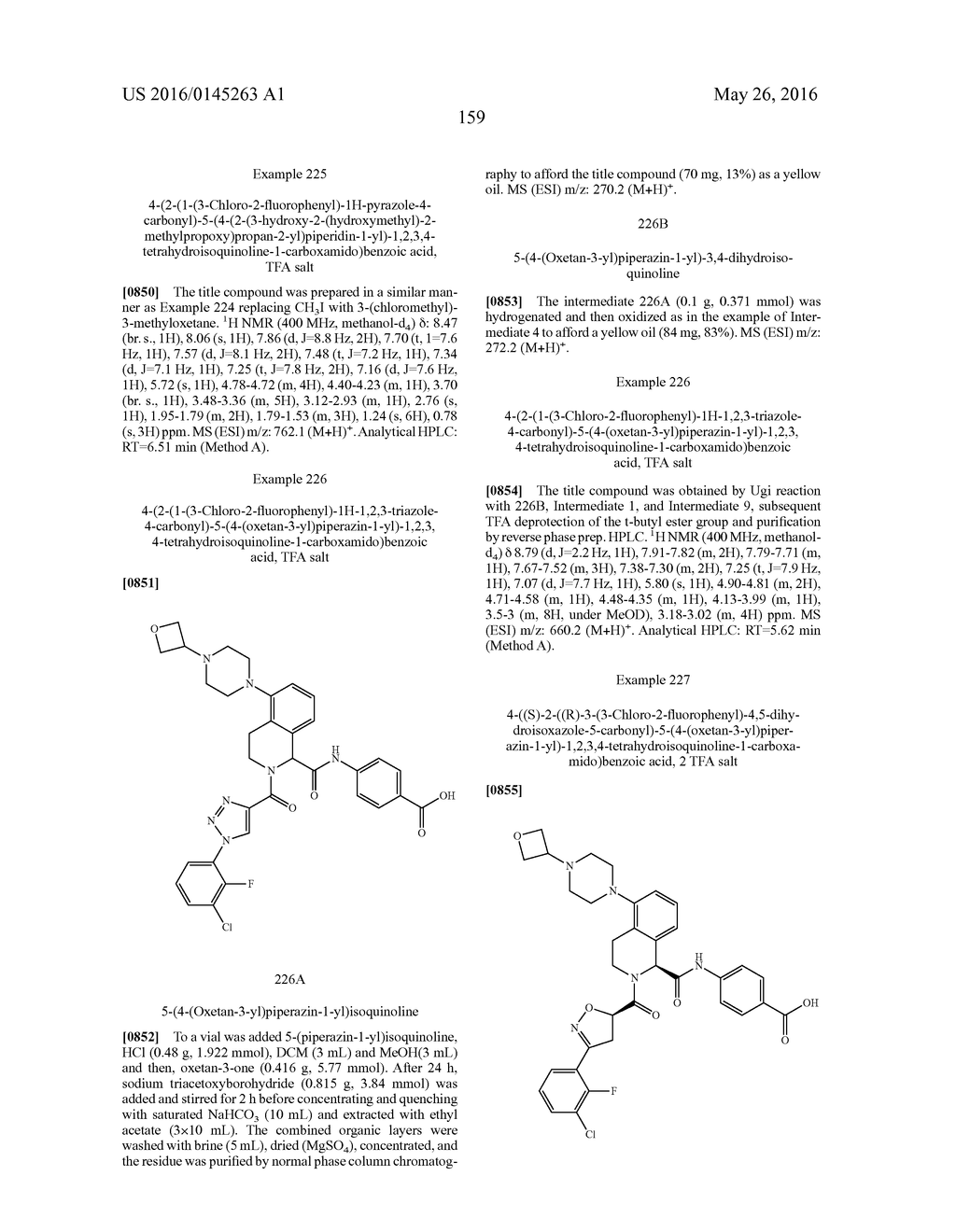 TETRAHYDROISOQUINOLINES CONTAINING SUBSTITUTED AZOLES AS FACTOR XIA     INHIBITORS - diagram, schematic, and image 160