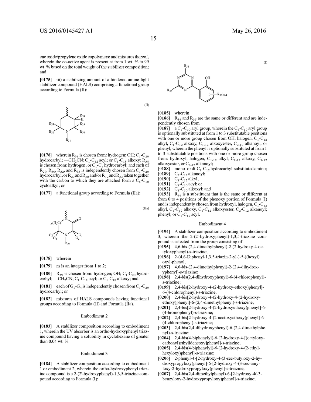 STABILIZER COMPOSITIONS AND METHODS FOR USING SAME FOR PROTECTING ORGANIC     MATERIALS FROM UV LIGHT AND THERMAL DEGRADATION - diagram, schematic, and image 17