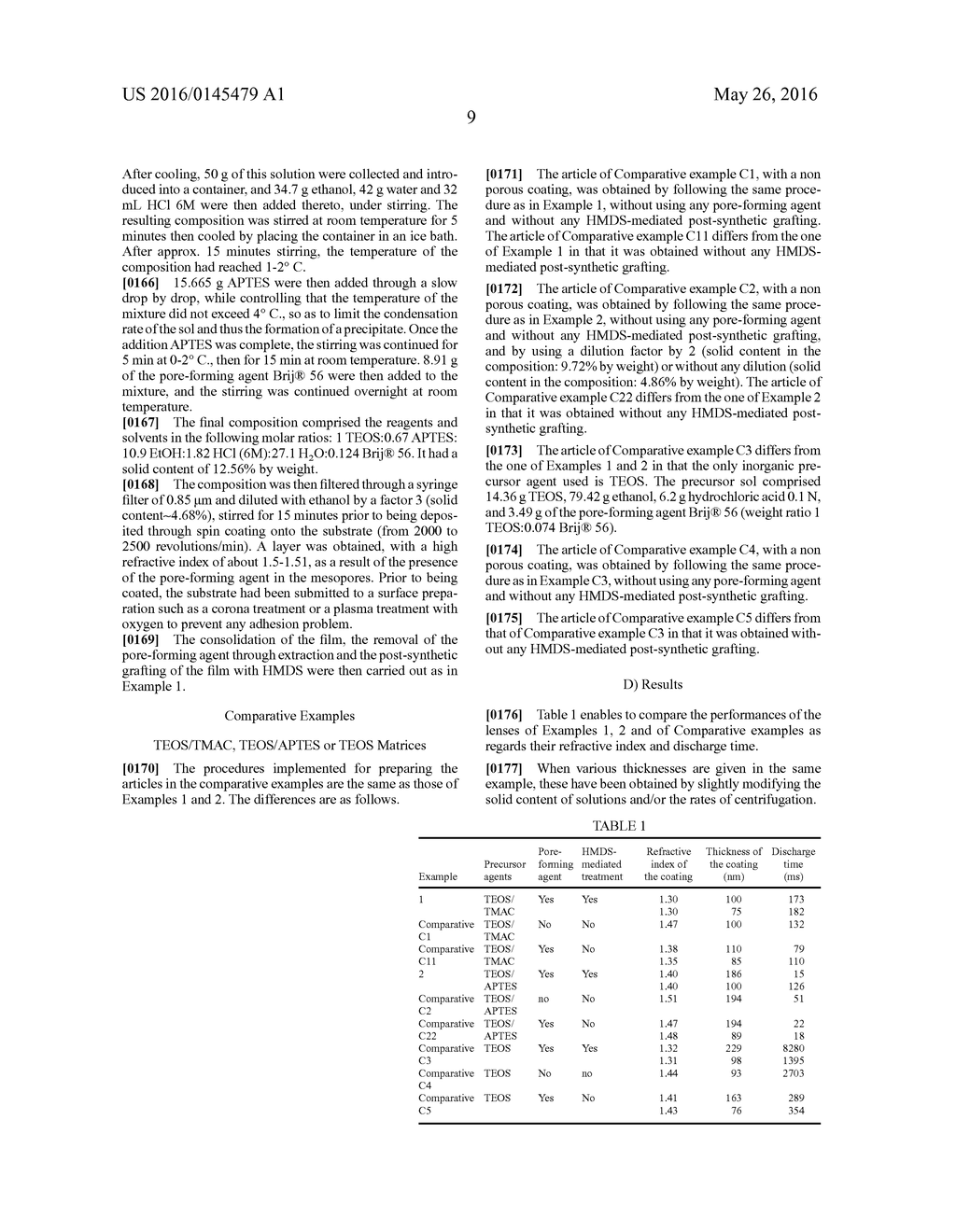 METHOD FOR MANUFACTURING A SUBSTRATE COATED WITH MESOPOROUS ANTISTATIC     FILM, AND USE THEREOF IN OPHTHALMIC OPTICS - diagram, schematic, and image 11