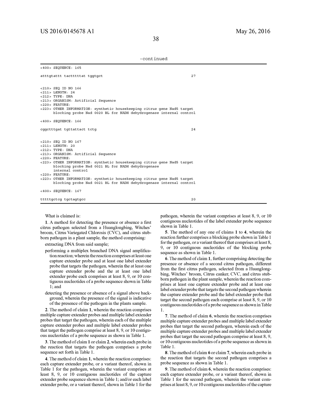 MULTIPLEX ASSAY FOR THE DETECTION OF AT LEAST TWO CITRUS PATHOGENS - diagram, schematic, and image 41