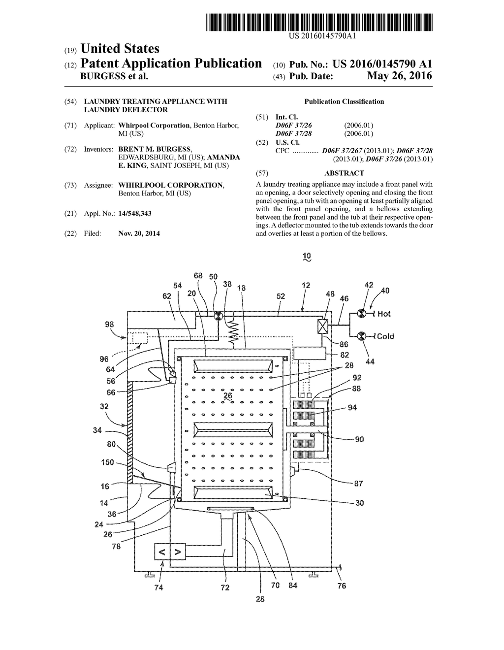 LAUNDRY TREATING APPLIANCE WITH LAUNDRY DEFLECTOR - diagram, schematic, and image 01