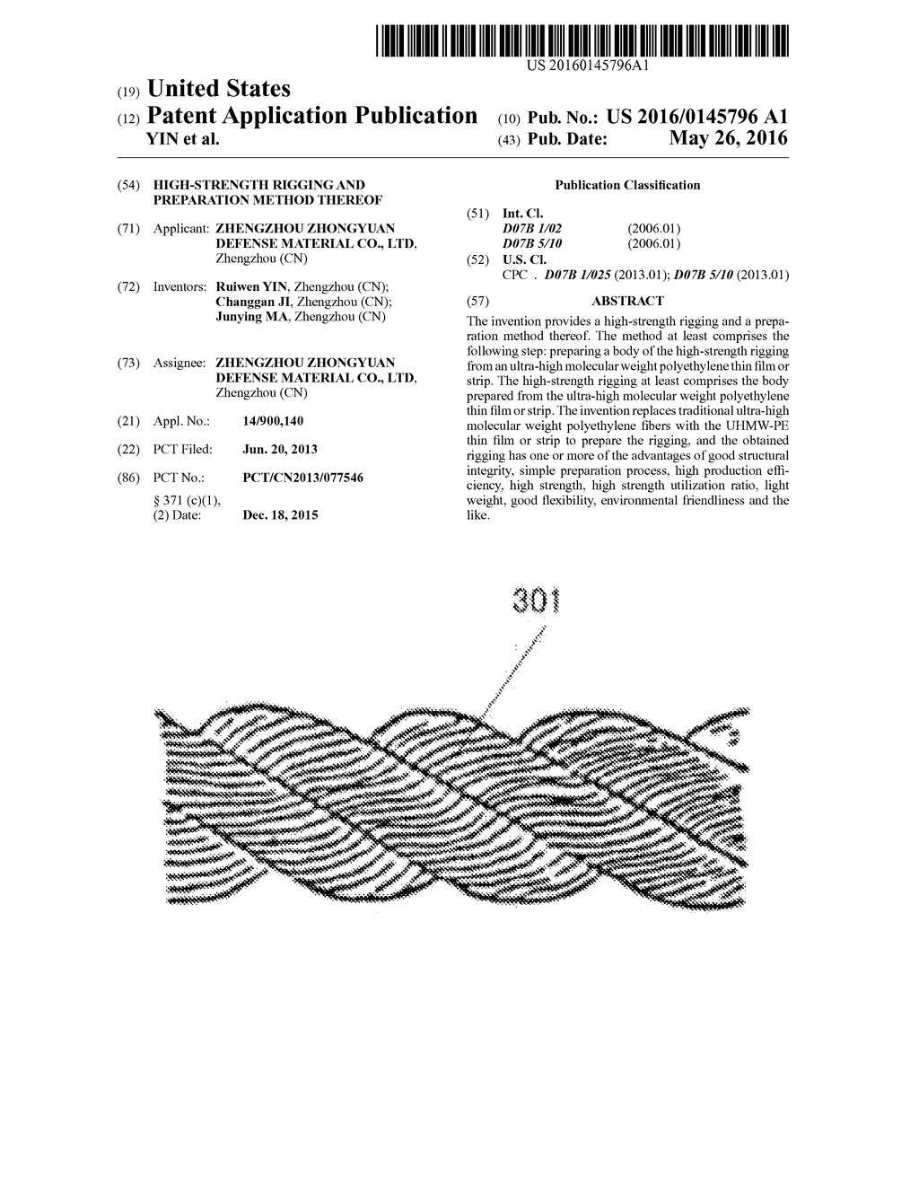 HIGH-STRENGTH RIGGING AND PREPARATION METHOD THEREOF - diagram, schematic, and image 01