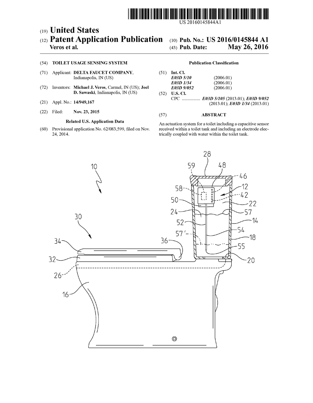 TOILET USAGE SENSING SYSTEM - diagram, schematic, and image 01