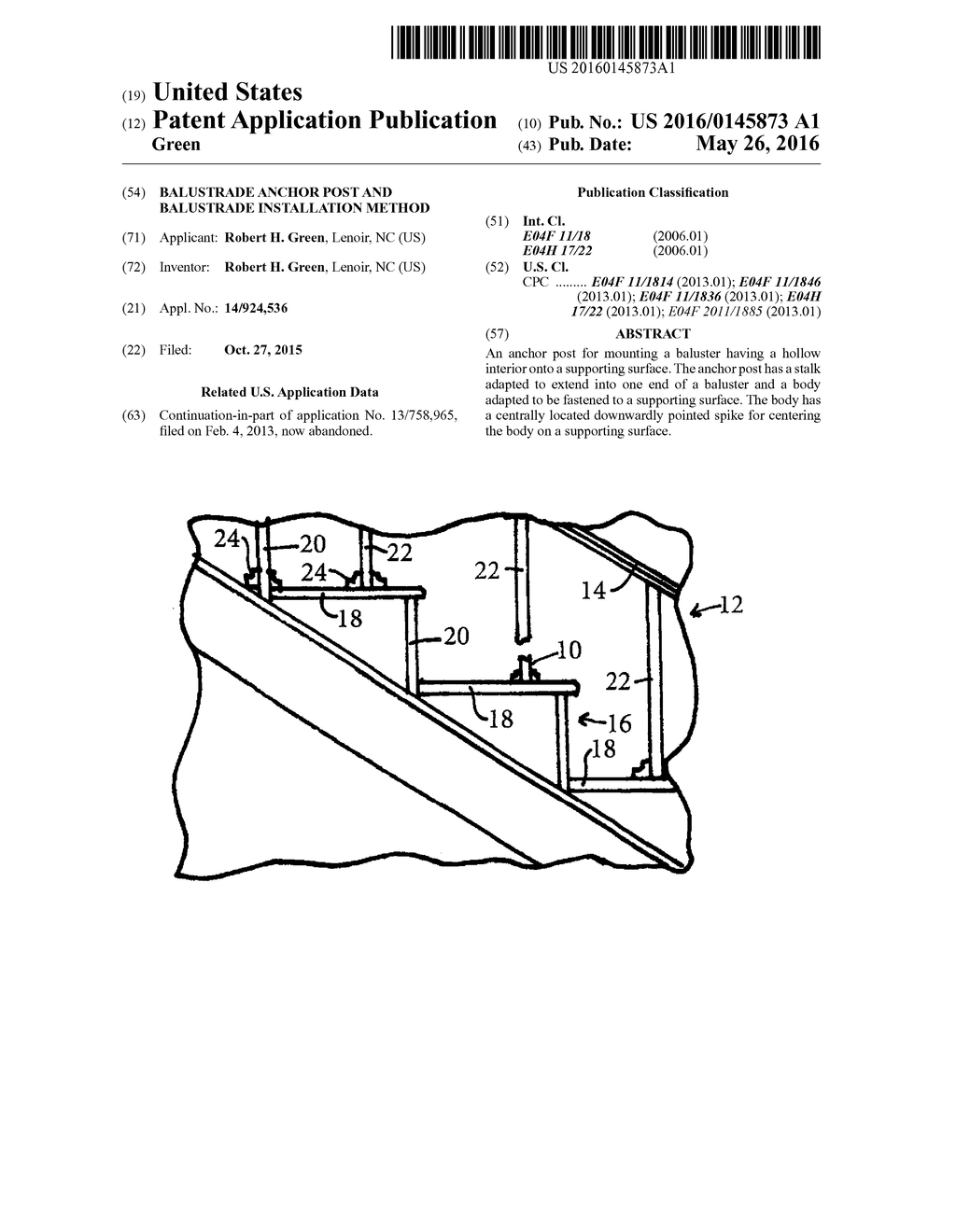 BALUSTRADE ANCHOR POST AND BALUSTRADE INSTALLATION METHOD - diagram, schematic, and image 01